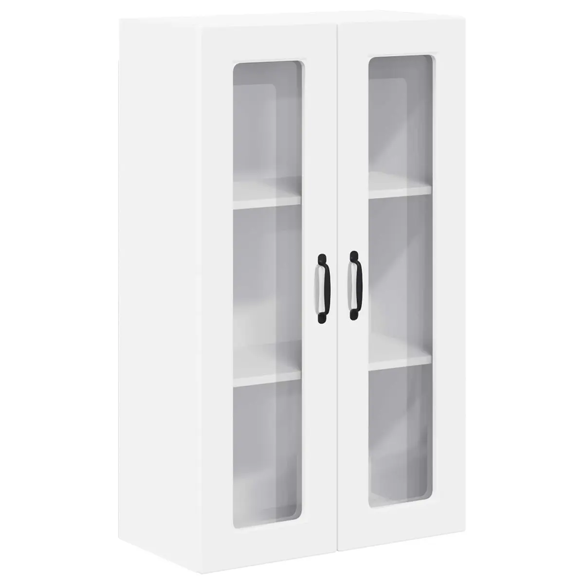 Wall Glass Kitchen Cabinet White 60x31x100cm Storage Shelves Engineered Wood