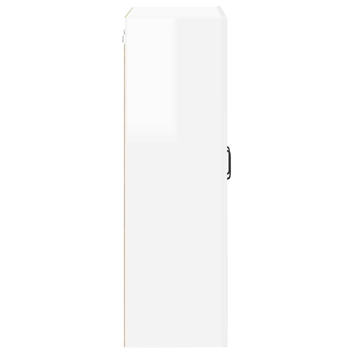 Wall Glass Cabinet High Gloss White Kitchen Storage Wall-Mounted Compartment