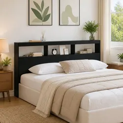 Concise, Stylish Black Engineered Wood Headboard