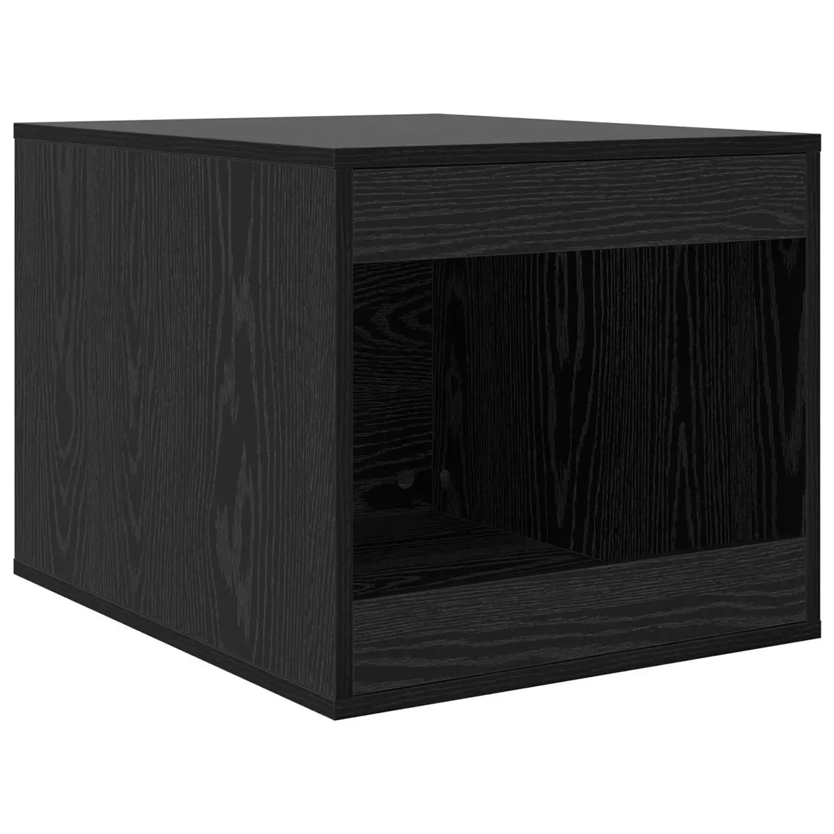 Indoor Furniture Cat Litter Box Enclosure Engineered Wood Black Oak Rectangular 47x59x42cm