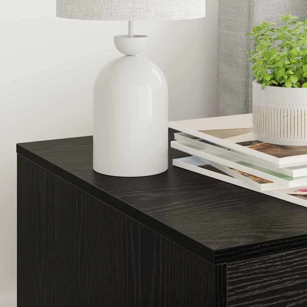 Indoor Furniture Cat Litter Box Enclosure Engineered Wood Black Oak Rectangular 47x59x42cm