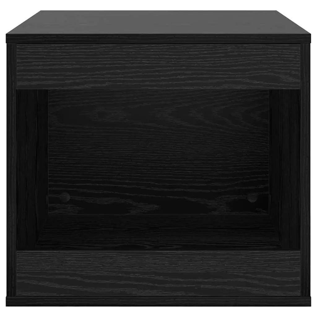 Indoor Furniture Cat Litter Box Enclosure Engineered Wood Black Oak Rectangular 47x59x42cm