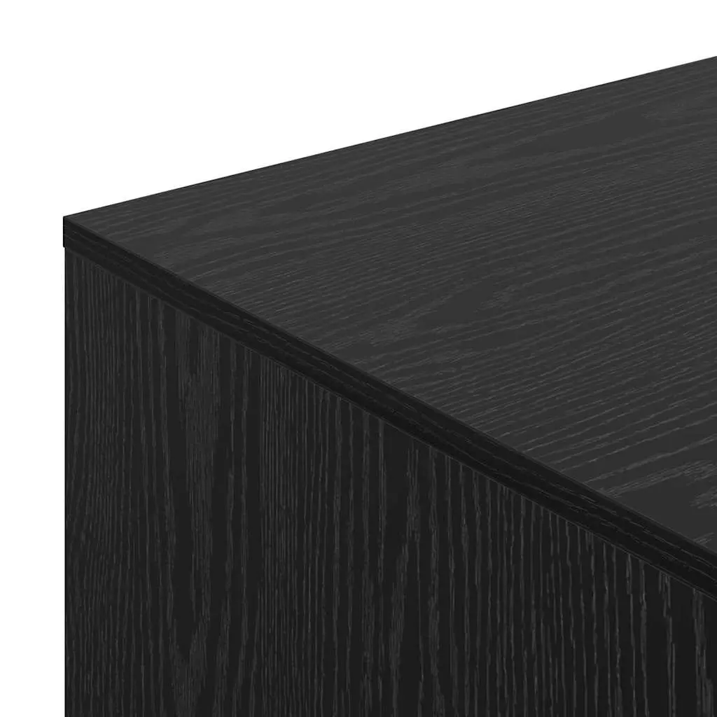 Indoor Furniture Cat Litter Box Enclosure Engineered Wood Black Oak Rectangular 47x59x42cm