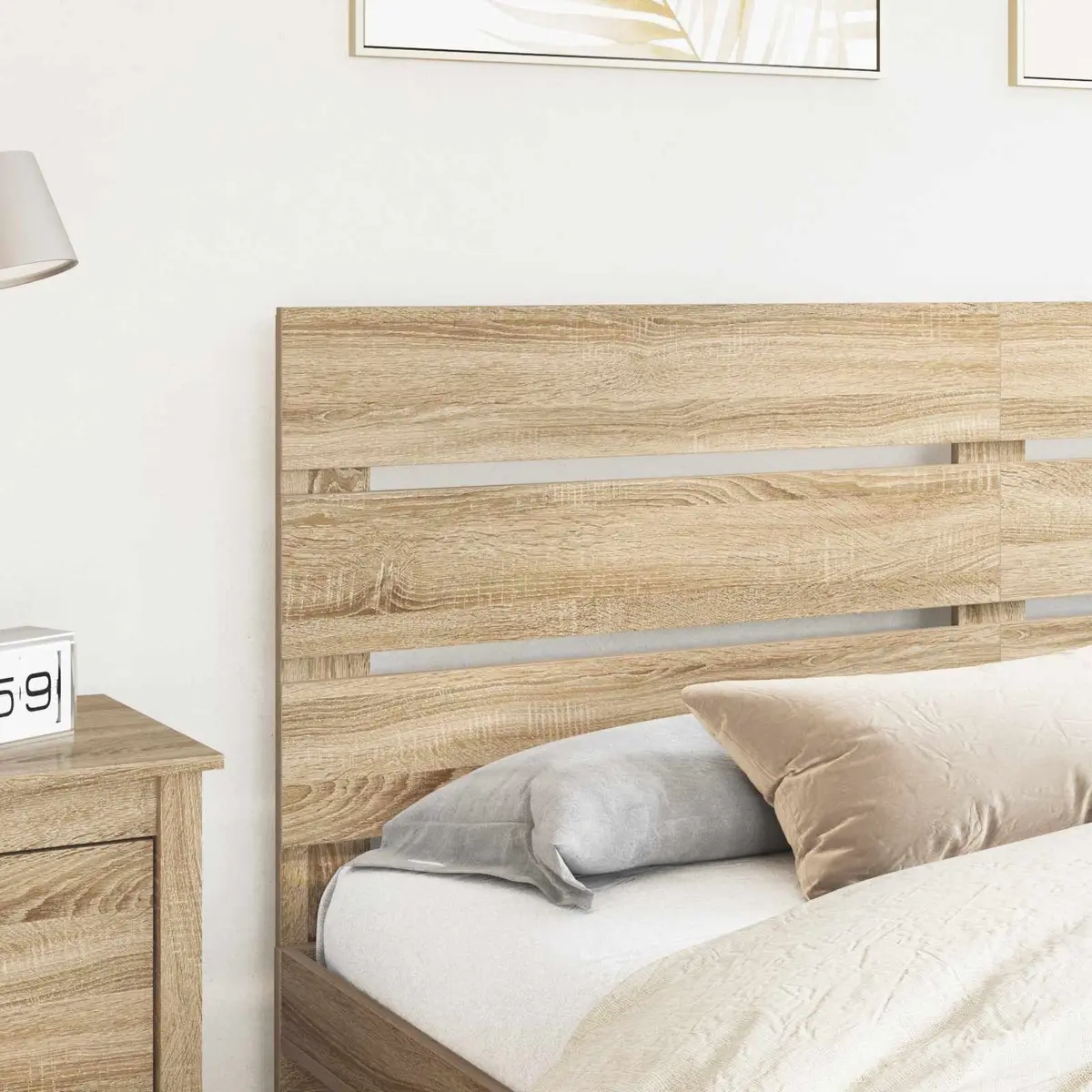 Headboard Sonoma Oak 100 cm Brown Engineered Wood Modern Rectangular Bedroom