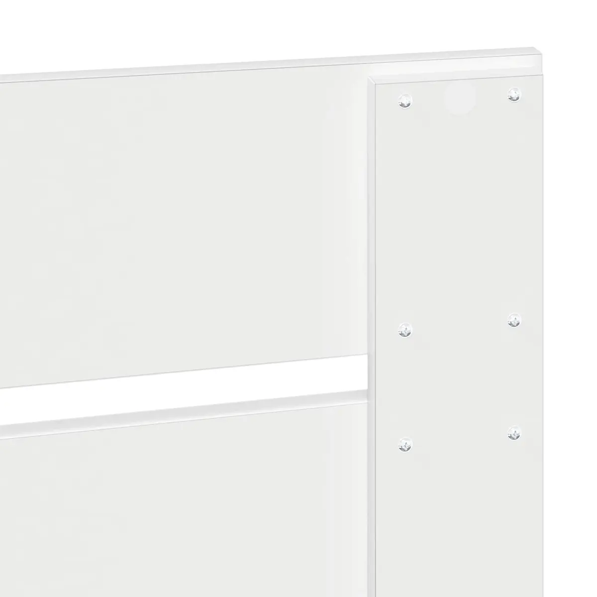 White Engineered Wood Headboard Modern Minimalist Bedroom Rectangular Sleek
