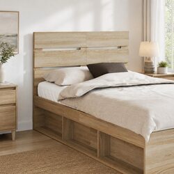 Concise and Stylish Brown Rectangular Headboard