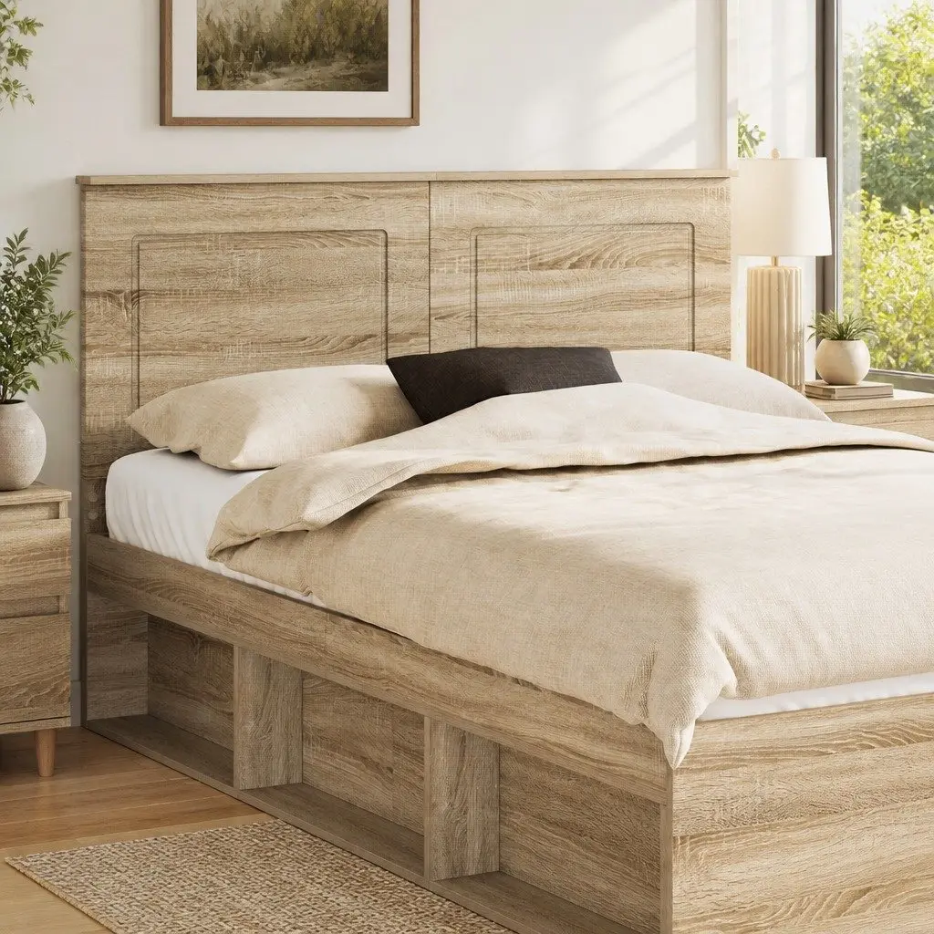 Headboard 100 cm Wall-Mounted Engineered Wood Bedroom Furniture Adjustable