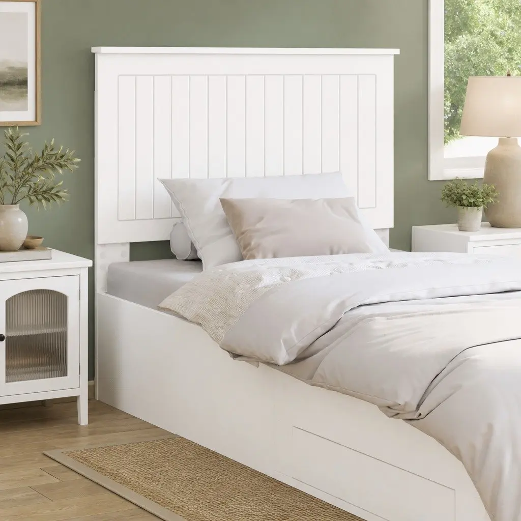 White Headboard 90cm Modern Bedroom Engineered Wood Contemporary Minimalist