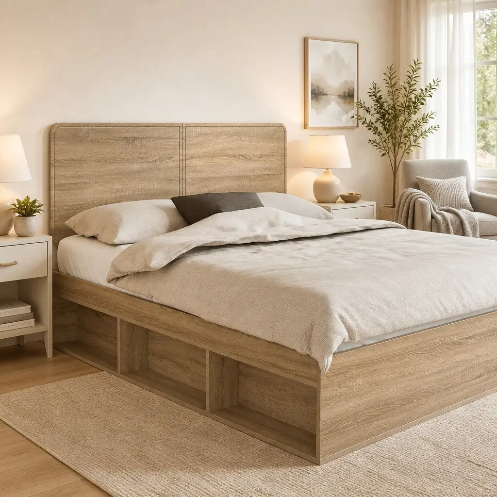 Headboard Sonoma Oak Engineered Wood Brown Modern Bedroom Furniture Rectangle