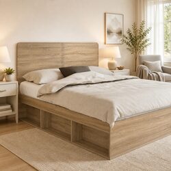 Concise Brown Engineered Wood Headboard - Rectangle