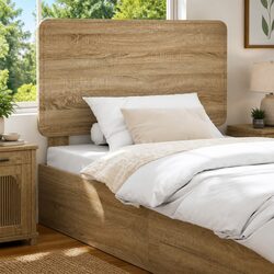 Concise and Elegant Brown Rectangle Headboard