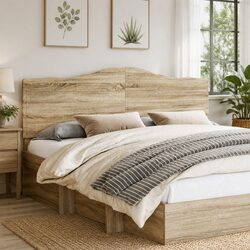 Concise Brown Engineered Wood Headboard Design