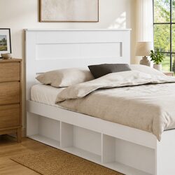 Concise Modern White Engineered Wood Headboard