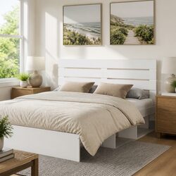 Concise Modern White Headboard for Bedrooms