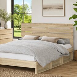 Compact and Confident Brown Engineered Wood Headboard
