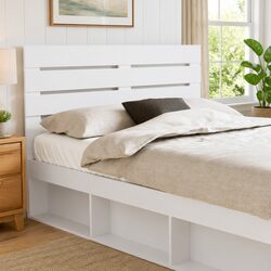 Concise Modern White Engineered Wood Headboard