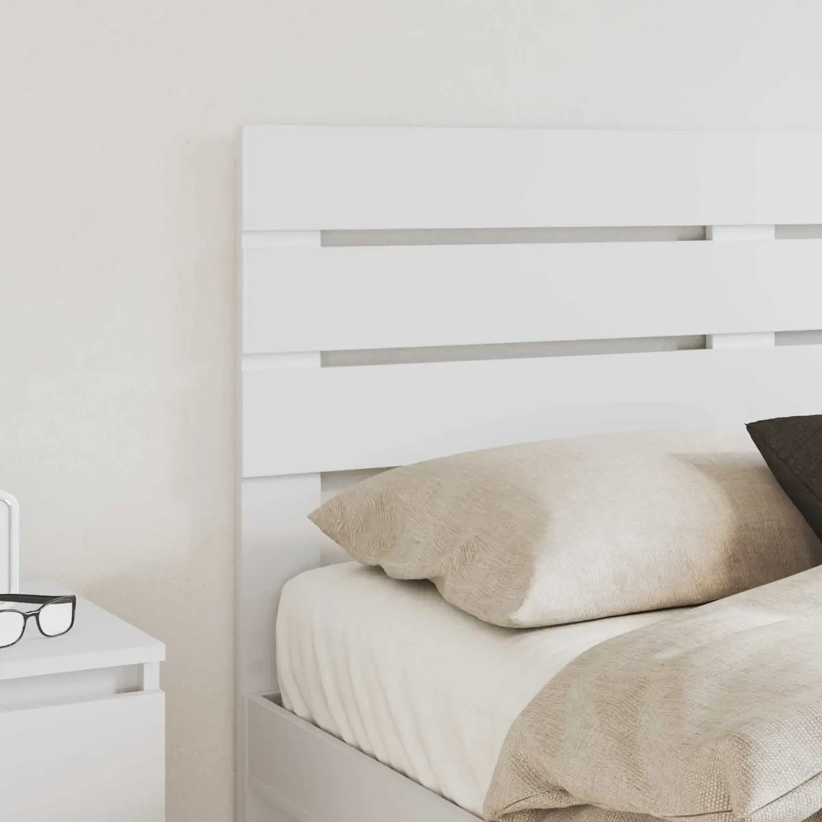 Headboard White Engineered Wood Modern Rectangular Bedroom Furniture Stylish