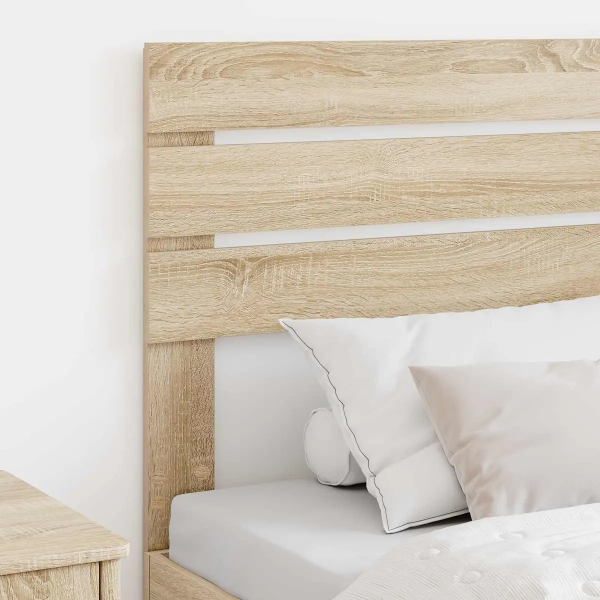 Modern Headboard Rectangular Design Brown Engineered Wood Bedroom Furniture
