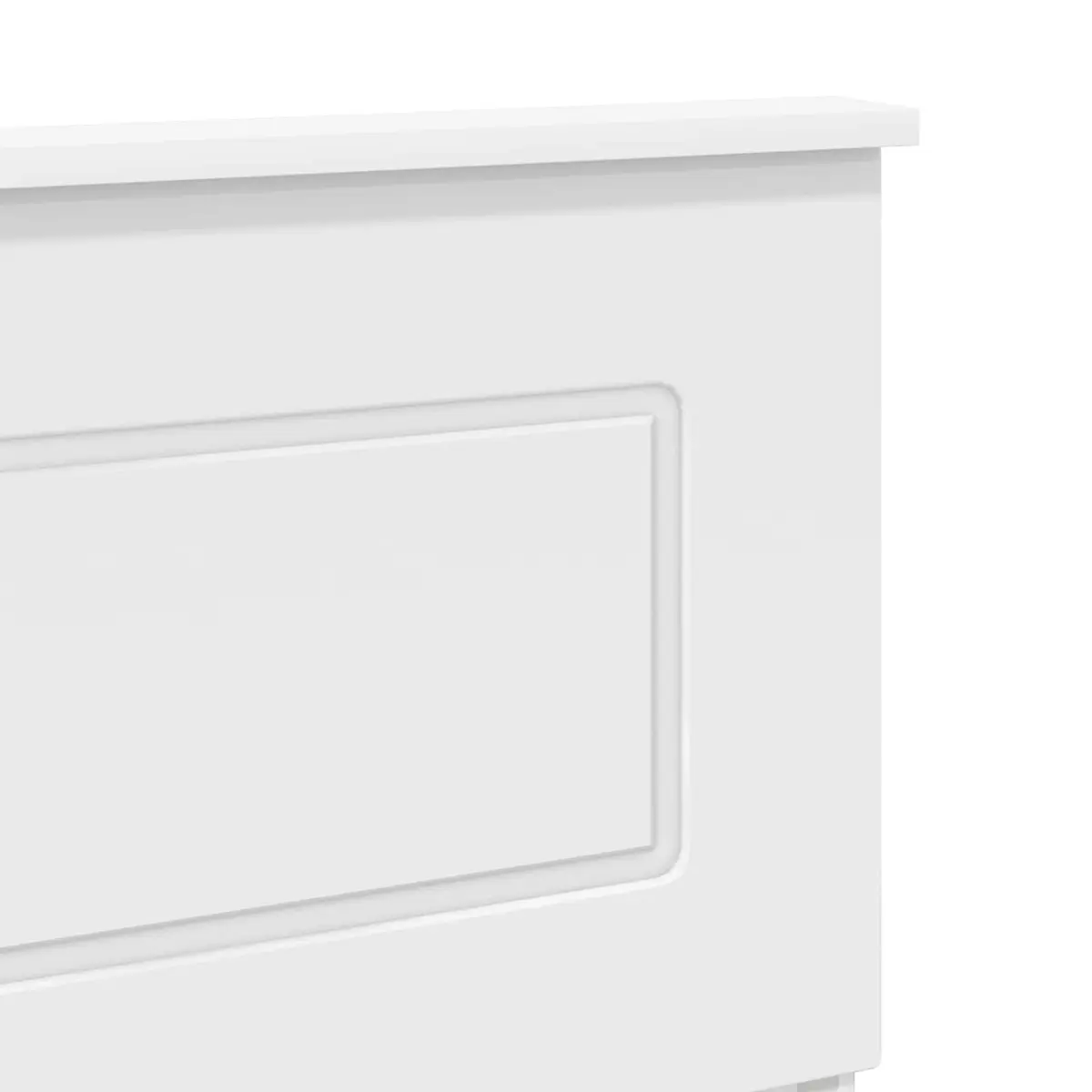 White Headboard Made from Engineered Wood