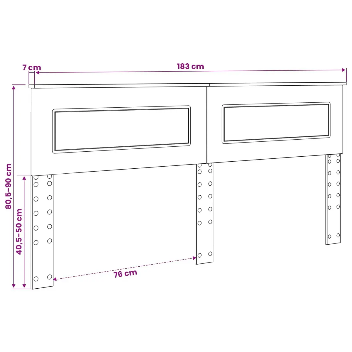 White Headboard Made from Engineered Wood