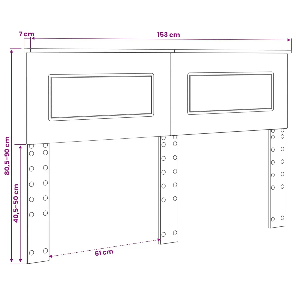 Headboard Engineered Wood Brown Bedroom Furniture Modern Rectangular Design