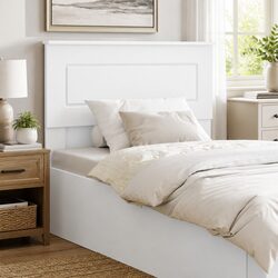 Concise Modern White Engineered Wood Headboard