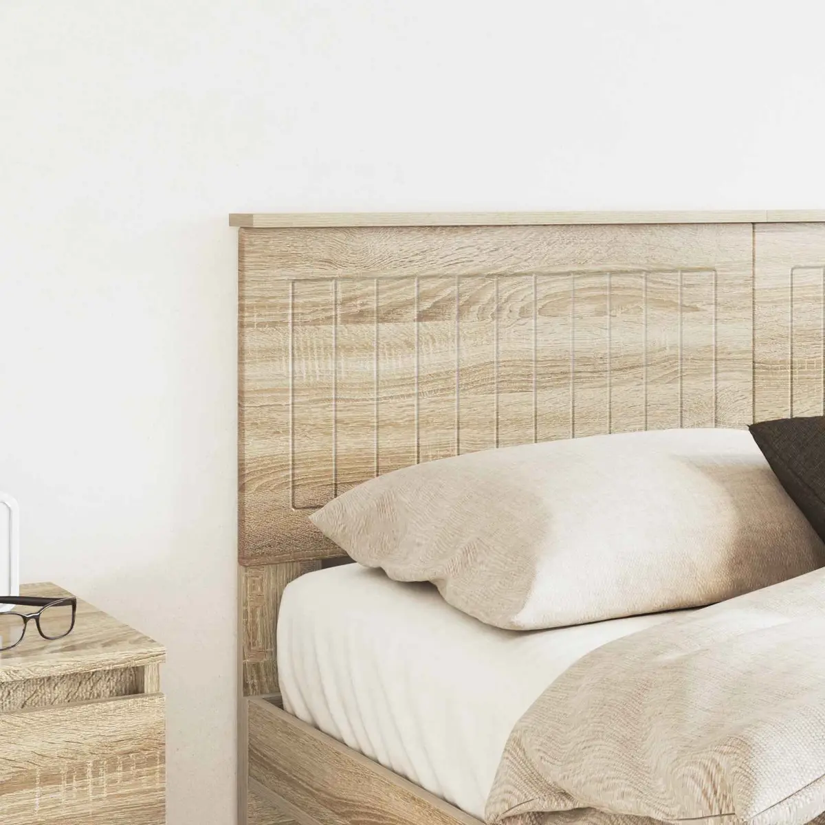Headboard Engineered Wood Bedroom Furniture Modern Minimalist Design Brown