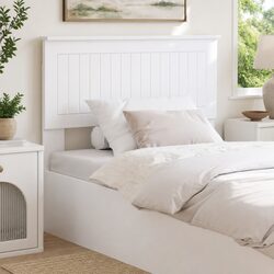 Concise Modern White Engineered Wood Headboard