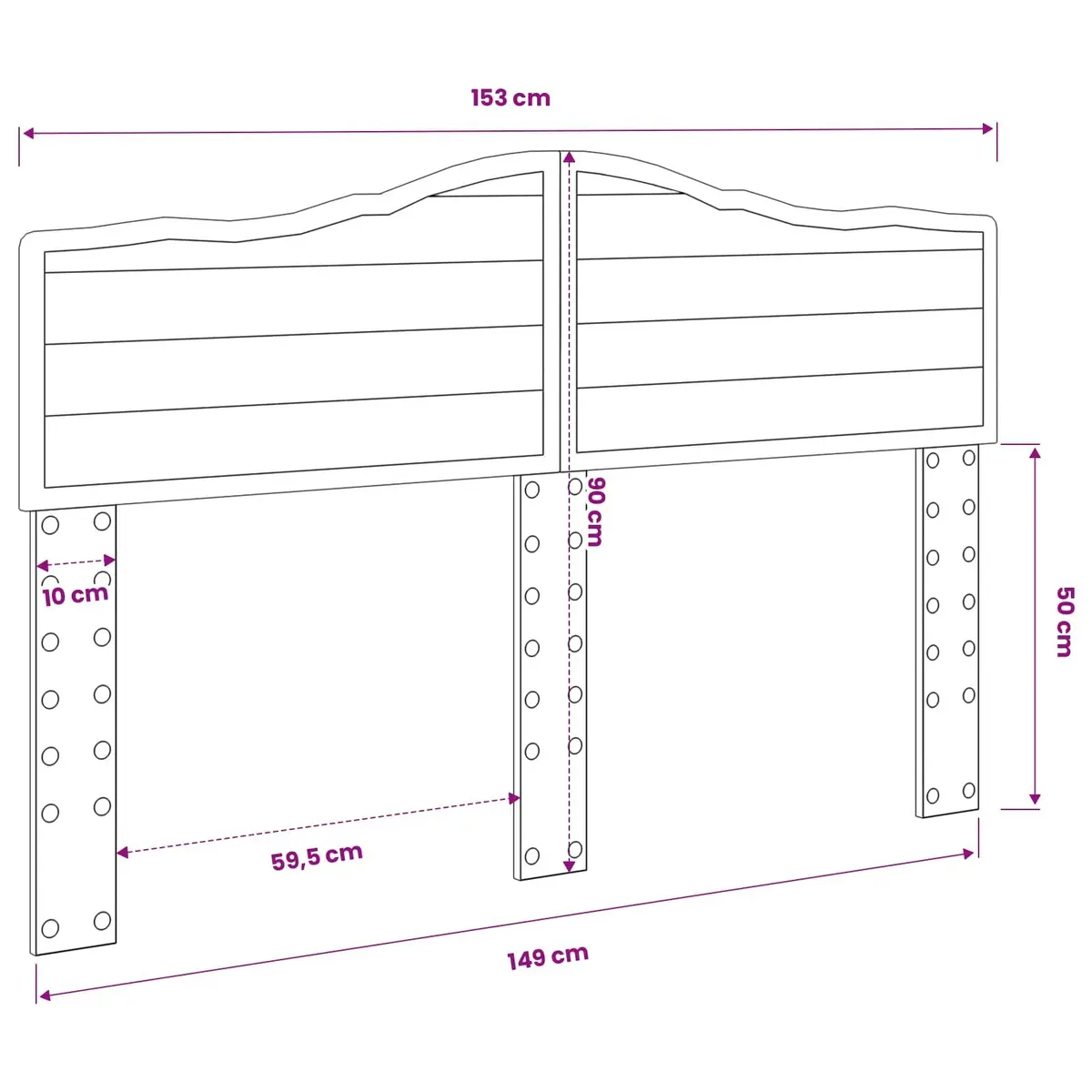 White Engineered Wood Headboard for Modern Bedrooms