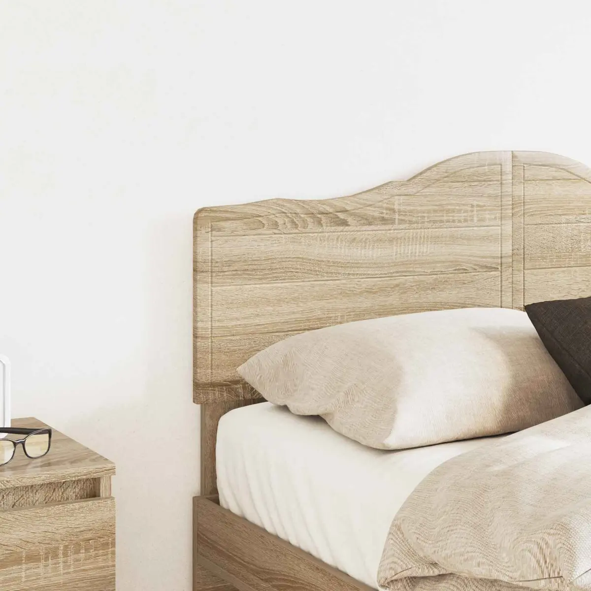 Headboard Bedroom Furniture Modern Design Engineered Wood Brown Rectangle