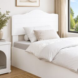 White Engineered Wood Headboard – A Modern Choice