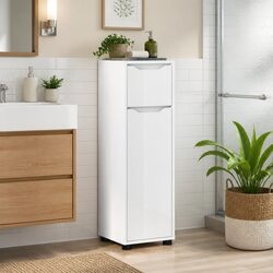 Compact White Bathroom Vanity Cabinet with Key Features