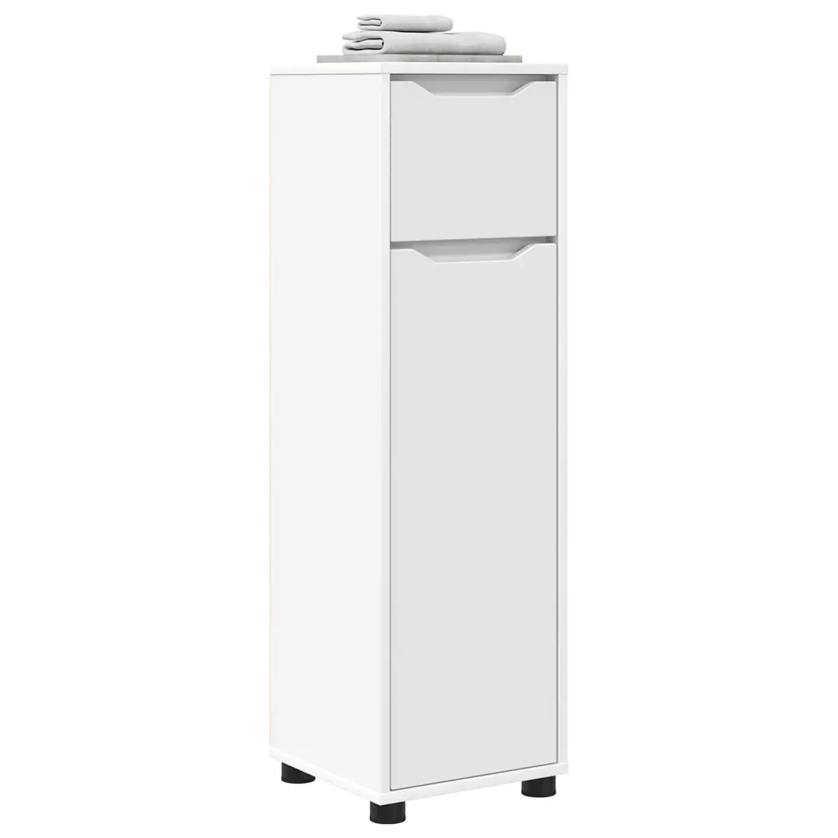Bathroom Vanity Cabinet White 30.5 x 30 x 101 cm Storage Unit with Adjustable