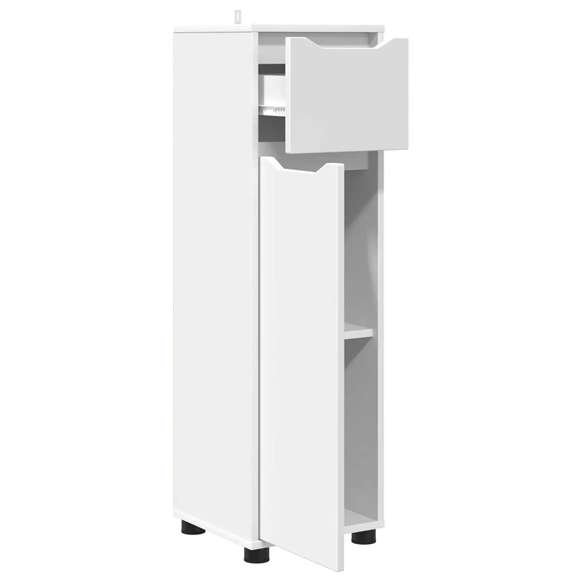 Bathroom Vanity Cabinet White 30.5 x 30 x 101 cm Storage Unit with Adjustable