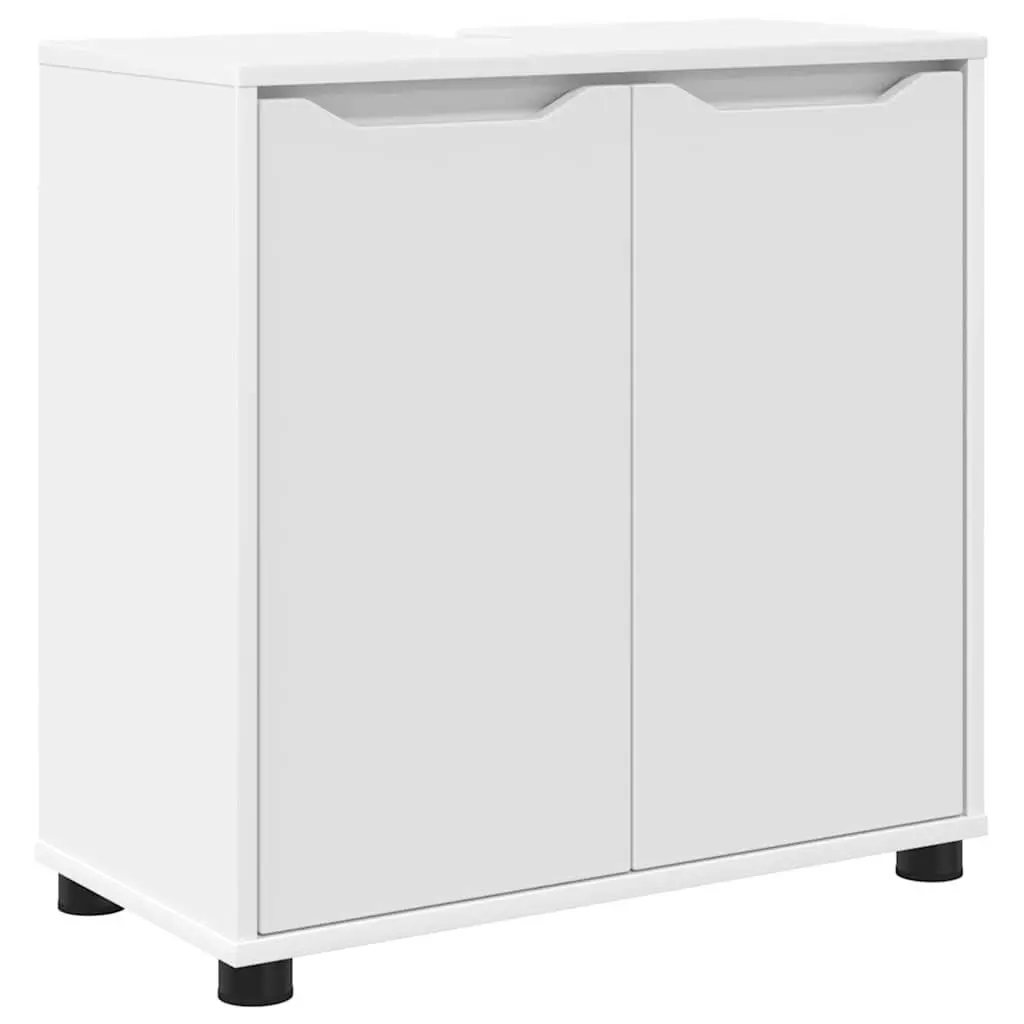 Bathroom Basin Cabinet White Vanity Unit Modern Engineered Wood Storage