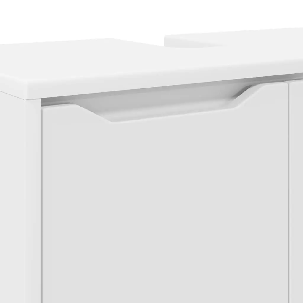 Bathroom Basin Cabinet White Vanity Unit Modern Engineered Wood Storage
