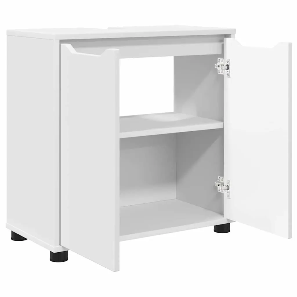 Bathroom Basin Cabinet White Vanity Unit Modern Engineered Wood Storage