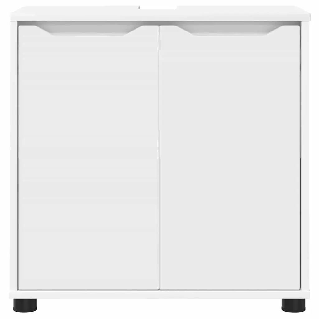 Bathroom Basin Cabinet White Vanity Unit Modern Engineered Wood Storage