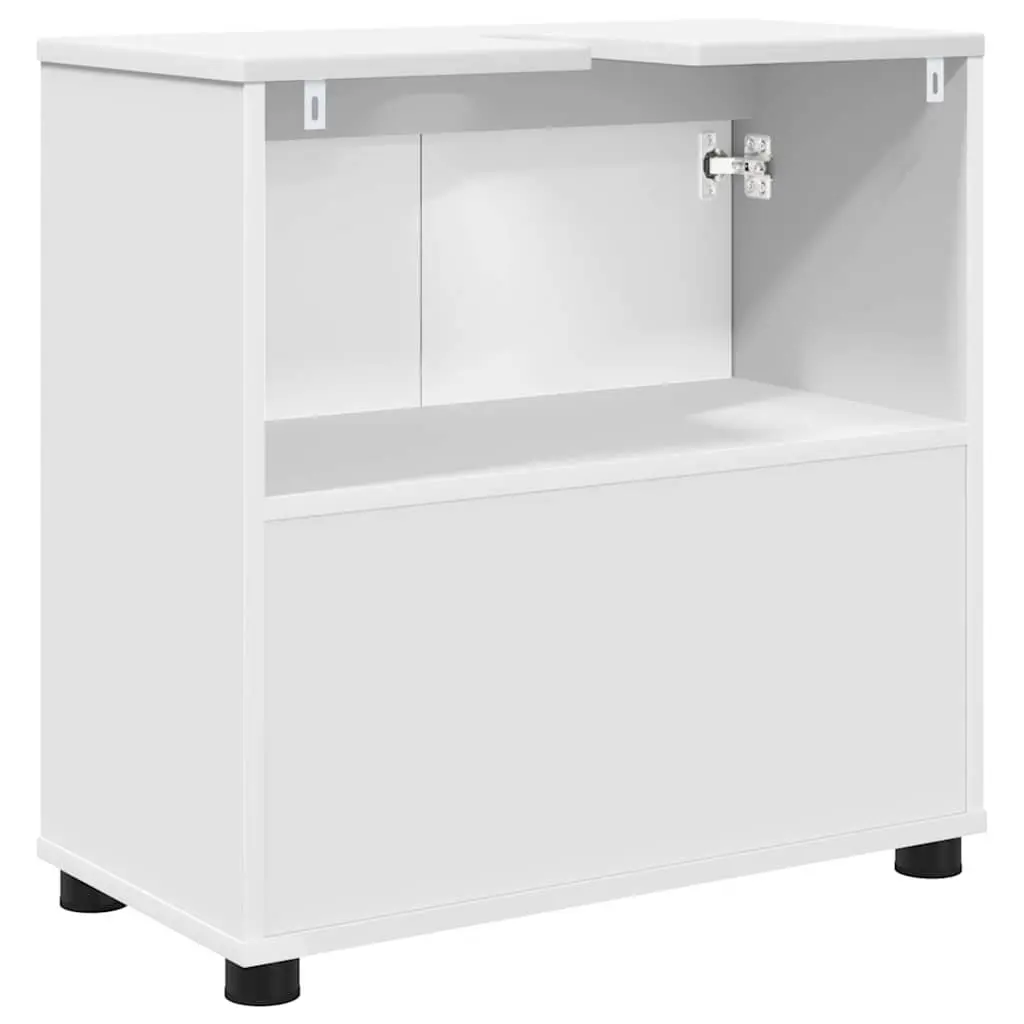 Bathroom Basin Cabinet White Vanity Unit Modern Engineered Wood Storage