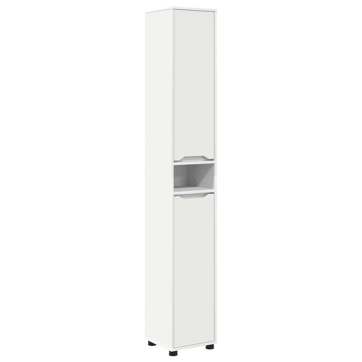 Bathroom Vanity Cabinet White Modern Storage Unit Engineered Wood Shelves Doors