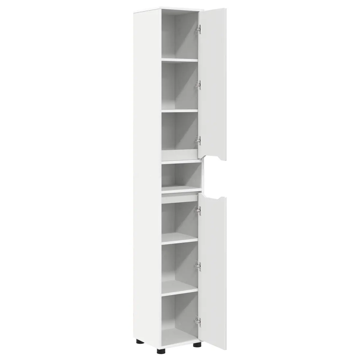 Bathroom Vanity Cabinet White Modern Storage Unit Engineered Wood Shelves Doors