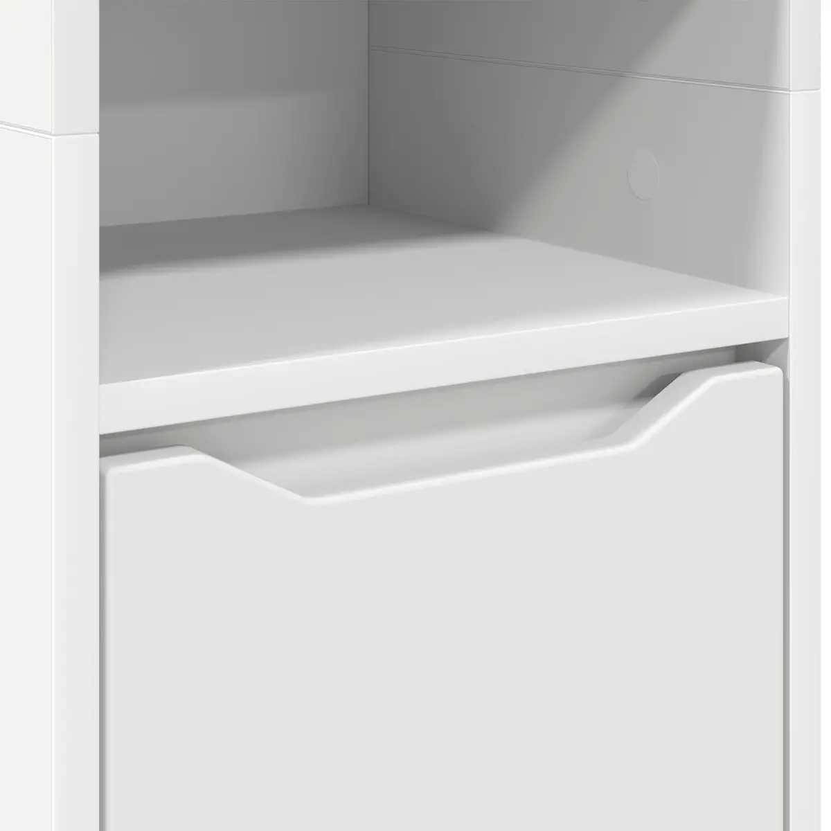 Bathroom Vanity Cabinet White Modern Storage Unit Engineered Wood Shelves Doors