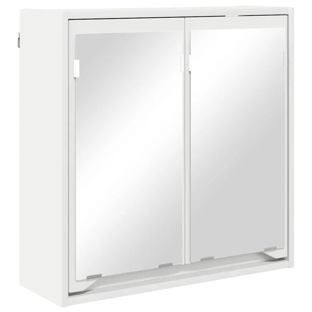 White Wall-Mounted Bathroom Mirror Unit