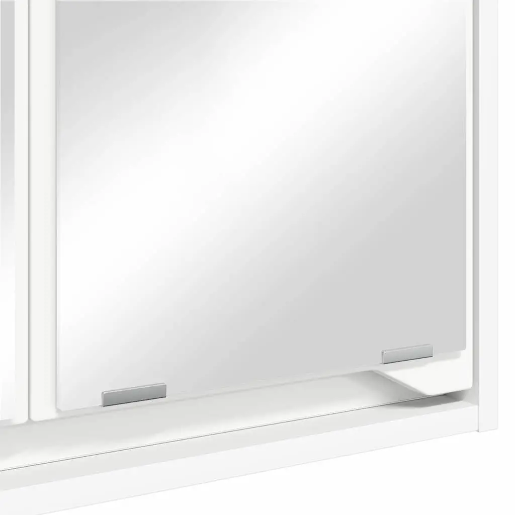 White Wall-Mounted Bathroom Mirror Unit