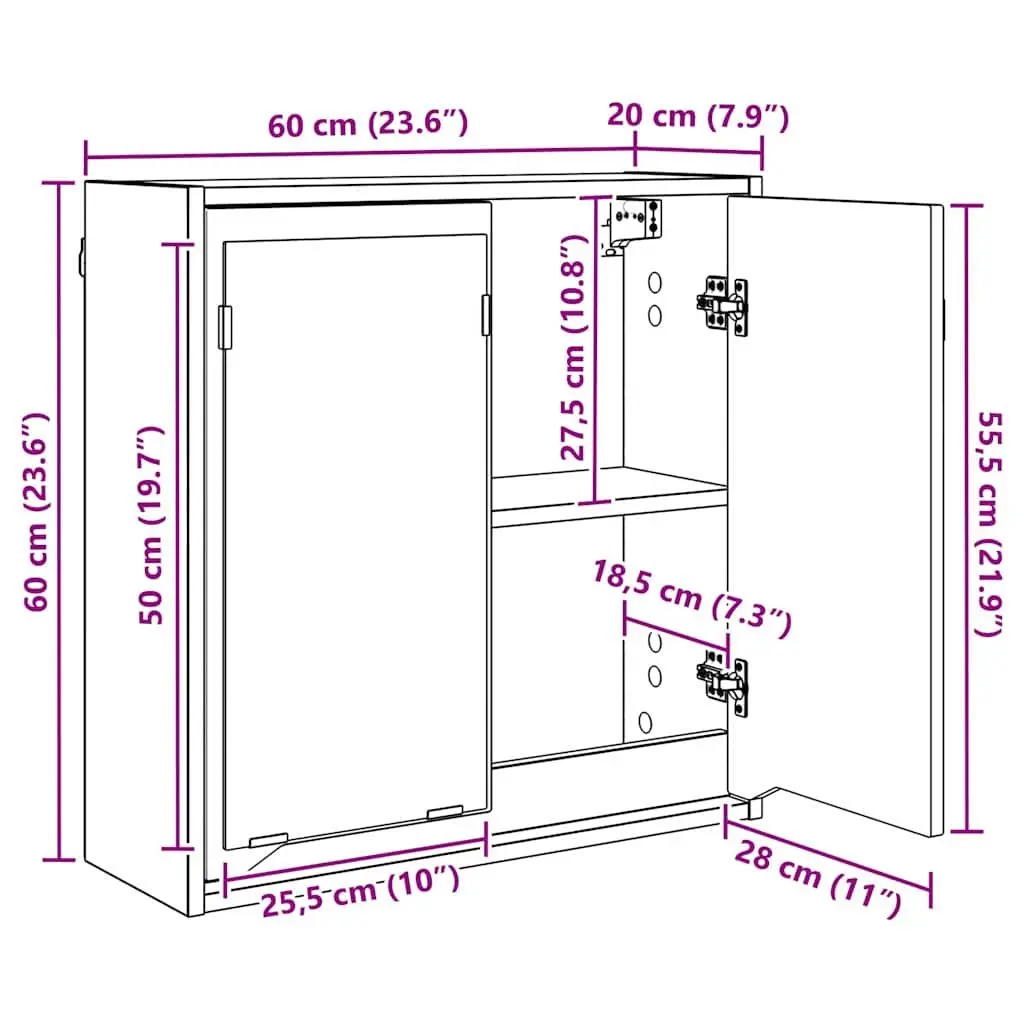 White Wall-Mounted Bathroom Mirror Unit