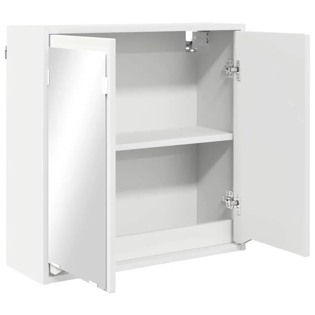White Wall-Mounted Bathroom Mirror Unit
