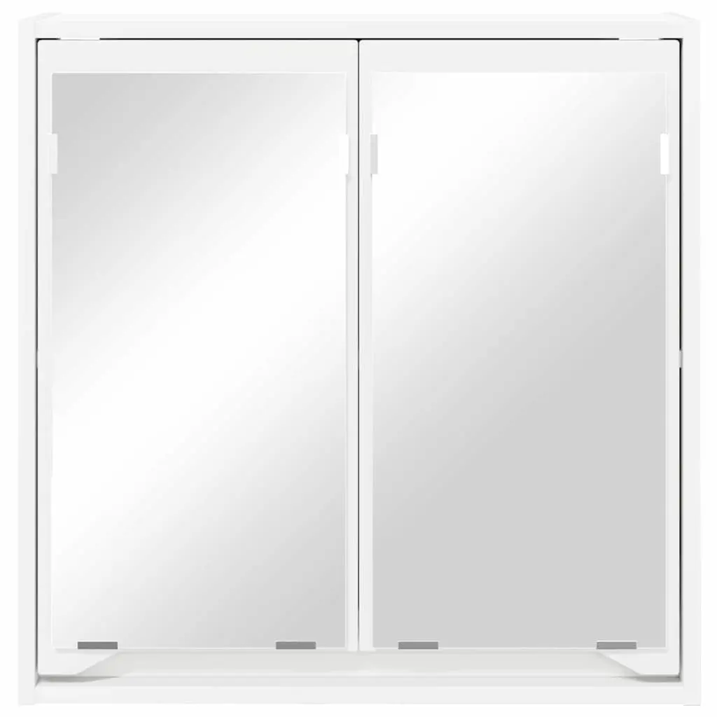 White Wall-Mounted Bathroom Mirror Unit