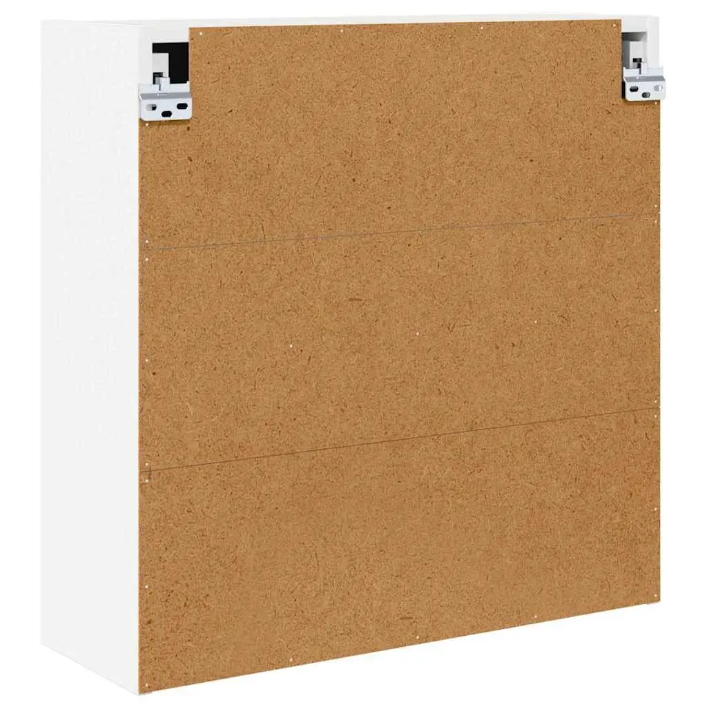 White Wall-Mounted Bathroom Mirror Unit