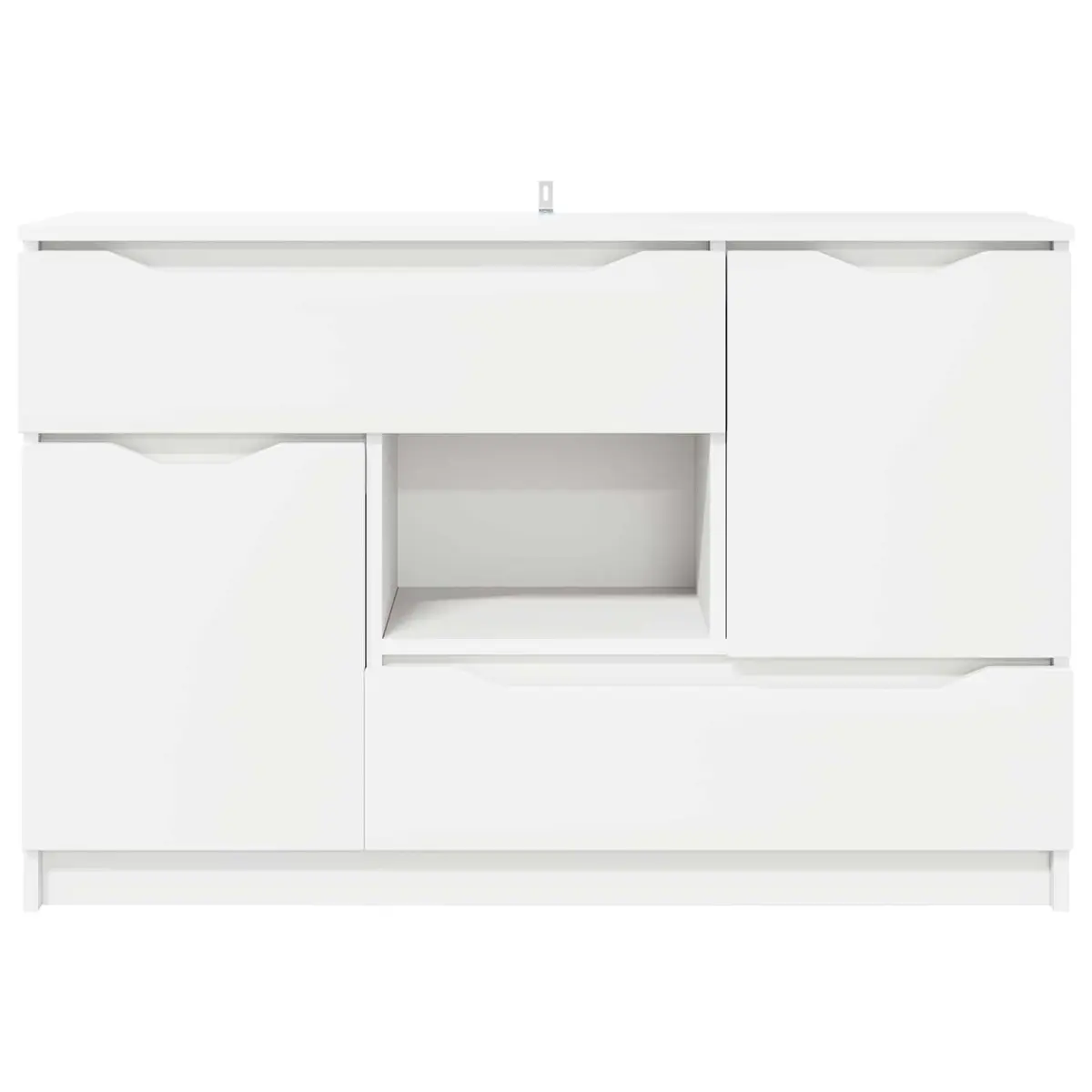 White Sideboard Storage Cabinet Living Room Dining Buffet Modern Rectangular