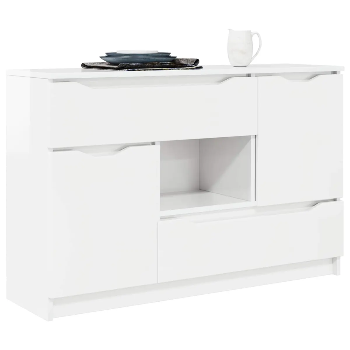 Sideboard High Gloss White Modern Storage Cabinet Living Room Dining Furniture